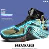 imageASHION Unisex Kids Basketball Shoes Air Boys Girls High Top Sneakers Breathable Outdoor Cushioning Athletic ShoesF31Black Gold