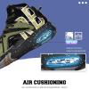 imageASHION Unisex Kids Basketball Shoes Air Boys Girls High Top Sneakers Breathable Outdoor Cushioning Athletic ShoesF31Black Gold