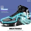imageASHION Unisex Kids Basketball Shoes Air Boys Girls High Top Sneakers Breathable Outdoor Cushioning Athletic ShoesF31Black Silver