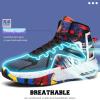 imageASHION Unisex Kids Basketball Shoes Air Boys Girls High Top Sneakers Breathable Outdoor Cushioning Athletic ShoesF31Camo Blue