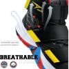 imageASHION Unisex Kids Basketball Shoes Air Boys Girls High Top Sneakers Breathable Outdoor Cushioning Athletic ShoesFBlack Yellow