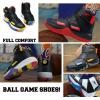 imageASHION Unisex Kids Basketball Shoes Air Boys Girls High Top Sneakers Breathable Outdoor Cushioning Athletic ShoesFBlack Yellow