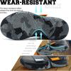 imageASHION Unisex Kids Basketball Shoes Air Boys Girls High Top Sneakers Breathable Outdoor Cushioning Athletic ShoesFGrey Orange