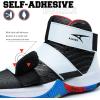 imageASHION Unisex Kids Basketball Shoes Air Boys Girls High Top Sneakers Breathable Outdoor Cushioning Athletic ShoesFWhite Black