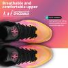 imageASHION Unisex Kids Basketball Shoes Air Boys Girls High Top Sneakers Breathable Outdoor Cushioning Athletic ShoesGradual Pink Purple