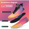 imageASHION Unisex Kids Basketball Shoes Air Boys Girls High Top Sneakers Breathable Outdoor Cushioning Athletic ShoesGradual Pink Purple