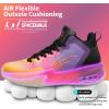 imageASHION Unisex Kids Basketball Shoes Air Boys Girls High Top Sneakers Breathable Outdoor Cushioning Athletic ShoesGradual Pink Purple