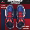 imageASHION Unisex Kids Basketball Shoes Air Boys Girls High Top Sneakers Breathable Outdoor Cushioning Athletic ShoesSpider BlueRed