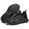 imageLittleplum Boys Running Shoes Slip On Kids Sneakers Mesh Tennis Shoes Lightweight Breathable for Athletic Gym School SportClassic All Black