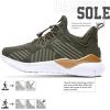 imageLittleplum Boys Running Shoes Slip On Kids Sneakers Mesh Tennis Shoes Lightweight Breathable for Athletic Gym School SportClassic Army Green