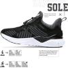 imageLittleplum Boys Running Shoes Slip On Kids Sneakers Mesh Tennis Shoes Lightweight Breathable for Athletic Gym School SportClassic Black