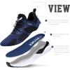 imageLittleplum Boys Running Shoes Slip On Kids Sneakers Mesh Tennis Shoes Lightweight Breathable for Athletic Gym School SportClassic Blue
