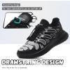 imageLittleplum Boys Running Shoes Slip On Kids Sneakers Mesh Tennis Shoes Lightweight Breathable for Athletic Gym School SportEnergic Black Grey