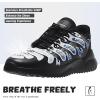 imageLittleplum Boys Running Shoes Slip On Kids Sneakers Mesh Tennis Shoes Lightweight Breathable for Athletic Gym School SportEnergic Black Grey