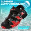 imageLittleplum Boys Sandals Closed Toe Sport Sandals Summer Shoes for Kids Walking Hiking Athletic OutdoorRedBlack