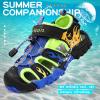 imageLittleplum Boys Sandals Closed Toe Sport Sandals Summer Shoes for Kids Walking Hiking Athletic OutdoorVibrant Fire Blue
