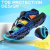 imageLittleplum Boys Sandals Closed Toe Sport Sandals Summer Shoes for Kids Walking Hiking Athletic OutdoorXblackBlue