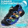 imageLittleplum Boys Sandals Closed Toe Sport Sandals Summer Shoes for Kids Walking Hiking Athletic OutdoorXblackBlue