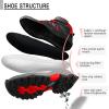 imageLittleplum Boys Snow Boots Winter Waterproof Antiskid Boots Hiking Outdoor Shoes Booties for Unisex Kids Little KidBig Kid8032Black Red