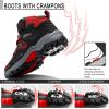 imageLittleplum Boys Snow Boots Winter Waterproof Antiskid Boots Hiking Outdoor Shoes Booties for Unisex Kids Little KidBig Kid8032Black Red