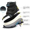 imageLittleplum Boys Snow Boots Winter Waterproof Antiskid Boots Hiking Outdoor Shoes Booties for Unisex Kids Little KidBig Kid8065Black Blue