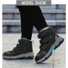 imageLittleplum Boys Snow Boots Winter Waterproof Antiskid Boots Hiking Outdoor Shoes Booties for Unisex Kids Little KidBig Kid8065Black Blue