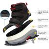 imageLittleplum Boys Snow Boots Winter Waterproof Antiskid Boots Hiking Outdoor Shoes Booties for Unisex Kids Little KidBig Kid8065Black Red