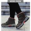 imageLittleplum Boys Snow Boots Winter Waterproof Antiskid Boots Hiking Outdoor Shoes Booties for Unisex Kids Little KidBig Kid8065Black Red