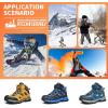 imageLittleplum Boys Snow Boots Winter Waterproof Antiskid Boots Hiking Outdoor Shoes Booties for Unisex Kids Little KidBig Kid8181Camo Black Blue