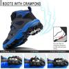 imageLittleplum Boys Snow Boots Winter Waterproof Antiskid Boots Hiking Outdoor Shoes Booties for Unisex Kids Little KidBig KidBlackBlue