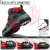 imageLittleplum Boys Snow Boots Winter Waterproof Antiskid Boots Hiking Outdoor Shoes Booties for Unisex Kids Little KidBig KidBlackGrey Red