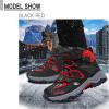 imageLittleplum Boys Snow Boots Winter Waterproof Antiskid Boots Hiking Outdoor Shoes Booties for Unisex Kids Little KidBig KidBlackGrey Red