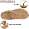 imageLittleplum Womens Sandals Arch Support Slingback Sandals Summer Beach Shoes Ankle Strap Thong Elastic Flat Sandals for WomenClassic Apricot