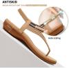 imageLittleplum Womens Sandals Arch Support Slingback Sandals Summer Beach Shoes Ankle Strap Thong Elastic Flat Sandals for WomenClassic Apricot