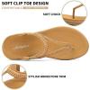 imageLittleplum Womens Sandals Arch Support Slingback Sandals Summer Beach Shoes Ankle Strap Thong Elastic Flat Sandals for WomenClassic Brown