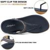 imageLittleplum Womens Sandals Arch Support Slingback Sandals Summer Beach Shoes Ankle Strap Thong Elastic Flat Sandals for WomenClassic Royalblue