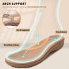 imageLittleplum Womens Sandals Arch Support Slingback Sandals Summer Beach Shoes Ankle Strap Thong Elastic Flat Sandals for WomenElegance Apricot
