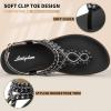 imageLittleplum Womens Sandals Arch Support Slingback Sandals Summer Beach Shoes Ankle Strap Thong Elastic Flat Sandals for WomenElegance Black