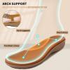 imageLittleplum Womens Sandals Arch Support Slingback Sandals Summer Beach Shoes Ankle Strap Thong Elastic Flat Sandals for WomenElegance Brown