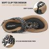 imageLittleplum Womens Sandals Arch Support Slingback Sandals Summer Beach Shoes Ankle Strap Thong Elastic Flat Sandals for WomenPopular Black