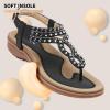 imageLittleplum Womens Sandals Arch Support Slingback Sandals Summer Beach Shoes Ankle Strap Thong Elastic Flat Sandals for WomenPopular Black
