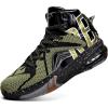 imageASHION Unisex Kids Basketball Shoes Air Boys Girls High Top Sneakers Breathable Outdoor Cushioning Athletic ShoesF31Black Gold