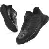 imageLittleplum Boys Running Shoes Slip On Kids Sneakers Mesh Tennis Shoes Lightweight Breathable for Athletic Gym School SportEnergic All Black