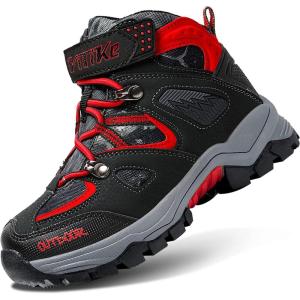 imageLittleplum Boys Snow Boots Winter Waterproof Antiskid Boots Hiking Outdoor Shoes Booties for Unisex Kids Little KidBig Kid8032Black Red