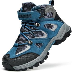 imageLittleplum Boys Snow Boots Winter Waterproof Antiskid Boots Hiking Outdoor Shoes Booties for Unisex Kids Little KidBig Kid8181Camo Lake Blue