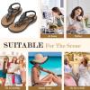 imageLittleplum Women Flat Sandals Dressy Sandal Summer Comfortable Slipon Casual Beach Shoes Dress Bohemian Ankle Elastic Flats SandalsChic Black