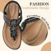 imageLittleplum Women Flat Sandals Dressy Sandal Summer Comfortable Slipon Casual Beach Shoes Dress Bohemian Ankle Elastic Flats SandalsChic Black
