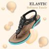 imageLittleplum Women Flat Sandals Dressy Sandal Summer Comfortable Slipon Casual Beach Shoes Dress Bohemian Ankle Elastic Flats SandalsChic Black