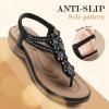 imageLittleplum Women Flat Sandals Dressy Sandal Summer Comfortable Slipon Casual Beach Shoes Dress Bohemian Ankle Elastic Flats SandalsChic Black