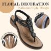 imageLittleplum Women Flat Sandals Dressy Sandal Summer Comfortable Slipon Casual Beach Shoes Dress Bohemian Ankle Elastic Flats SandalsChic Black